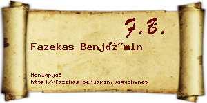 Fazekas Benjámin névjegykártya
