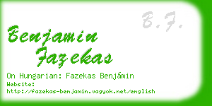 benjamin fazekas business card